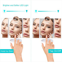 eaaerr Specchio Trucco Specchio Cosmetico per Vanità a 22 LED - Luci Ingranditore 2X3X10X Touch Screen Pieghevole Specchio Make up, Batteria e USB Alimentati Perfetto per Come Donna e Ragazza