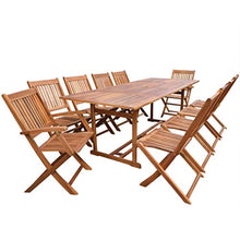 vidaXL Legno Massello di Acacia Set da Pranzo per Esterni 11 pz Tavolo Sedie