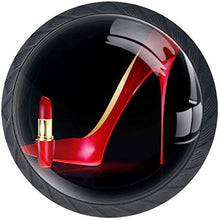 Grande scarpa rossa e rossetto Pomelli per Porta Set di 4 Pomelli per Mobili Manopole per Cassetti Cucina Armadio Vetro