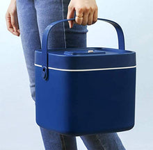 Wjmss Scatola di Medicina, Alta capacità Portable Plastic Box Box Box Box Box Organizer con Manico Doppio Strato,Blu,Large