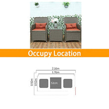 HLZY Tavolo in Vimini in Rattan mobili in Patio e Set Sedia, Arredamento per Esterni Rattan Garden Mobili Set di Vetro Top Tavolino da caffè Patio Set per Giardino all'aperto a Bordo Piscina