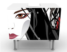 Mobile per lavabo Design Asian Girl 60x55x35cm, Basso, Larghezza: 60cm, Regolabile, mobiletto da lavandino, lavandino, mobiletto da lavabo, lavabo, mobiletto, Bagno, Bagnetto, Mobile da Bagno