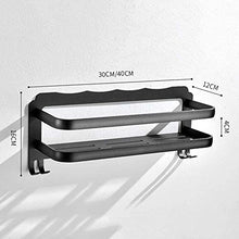 AINIYF Bagno Bagno Doccia Mensola Organizzatore Parete Punch Libero rettangolo di Alluminio dello Spazio 1 Livello Fence Drain, Nero