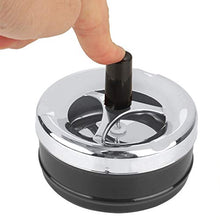 Leinggg Posacenere - Posacenere da Fumo for Interni da Esterno Posacenere in Metallo Cablaggio Rotondo Push Down (Nero L)