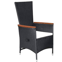 Tidyard- 2 pz Sedie da Giardino per Esterno Reclinabili in Polyrattan Nere con Cuscini Bianco Crema,Poltrone Poltrocine da Giardino per Esterno Reclinabili in Rattan,Sedie in Rattan 58x62x108 cm