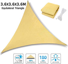 Ohuhu Tenda a Vela Parasole 3,6 x 3,6 x 3,6 m con Installazione Kit di Fissaggio in Acciaio Inox per impieghi gravosi, Tende da Sole per Esterno Protezione Solare Respirante Anti UV Giardino Esterni
