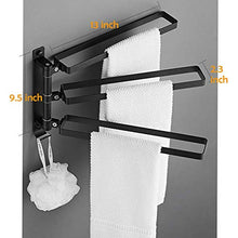 KANGHE Portasciugamani da Parete 180° Rotazione, Alluminio Bagno Pantofole Rack Multifunzionale può Essere Piegato a 90 ° Porta Salviette, Senza Foratura, 3-Braccio, per Cucina, 33cm