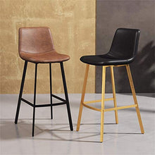 GYPPG Sedia Pranzo in Ecopelle con Gamba Nera con Schienale Basso Sgabello Alto Bar Creativo Sgabello Bar Moderno