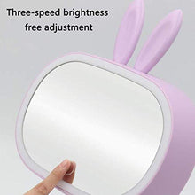 AJH Home Specchio da toeletta Specchio da Trucco Specchio da Trucco Portatile Lampada da Tavolo 2 in 1 Luce a LED Mini Specchio USB Ricaricabile Touch Screen Specchi