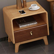 FEANG Tavolo da Comodino in Legno Tavolo Comodino da Comodo, tavolino con cassetti e Ripiani per stoccaggio Aperto per Piccoli spazi e Camera da Letto