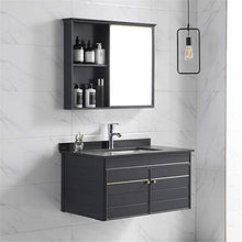 GFBVC Mobile Lavabo Mobile da Bagno Combinazione Tavola da Parete Tavola da Parete Piccolo Apartment Apartment Vanity Specchio Armadio Facile da Pulire (Color : Black, Size : 48x80x48cm)