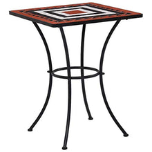 FAMIROSA Tavolino Bistrot con Mosaico Terracotta e Bianco 60 cm Ceramica