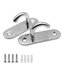 2 Pezzi Ganci Soffitto in Acciaio Inossidabile Ganci Aperti Pad Occhi Piatto Gancio a Soffitto per Sartiame Barca, Altalena Amaca, Hardware di Coperta Marina