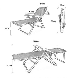 YWZDY Lettini Sedia Pieghevole in Acciaio al Carbonio, sedie a Sdraio Sedie Pieghevoli Regolabili reclinabili Patio sedie a Sdraio Pieghevole con Cuscino per a Bordo Piscina, Cortile e Campeggio