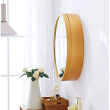 WRJ Mobiletto Rotonda Specchio del Bagno, Armadietto di Immagazzinaggio Parete del Bagno Specchio Governo della Medicina con Slow-Chiudi Cornice di Legno,3