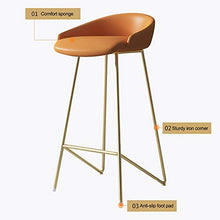 XINGLEI Sgabelli da Bar Moderni con Gambe e poggiapiedi in Metallo, posti a Sedere Alti per la Colazione, per la Reception del Tempo Libero del bancone della Cucina, Altezza Seduta 65 cm / 75 cm