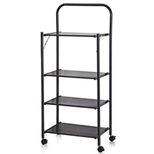 &ripiano di stoccaggio Scaffalature Multifunzione Home Living Room Cucina a Terra a 4 Strati con portarotolo Scaffale di Finitura