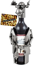 BRUBAKER Portabottiglie da Vino dal Design Alce Divertente - Scultura in Metallo con Biglietto Dauguri