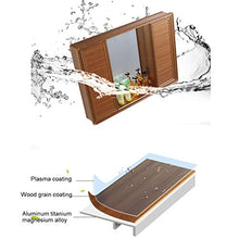 Armadietti a specchio Armadio con Specchio per Il Bagno con Porta Nascosto Alluminio a Specchio Mobile Bagno (Color : Brown, Size : 70 * 67 * 13cm)
