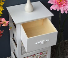 Ts-Ideen 4326 - Mobiletto/comodino con 2 cestini, colore: Bianco/Rosa