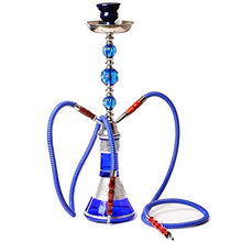 XJJY 22"Shisha Narghilè Tubo con 2 Tubi Flessibili, Set di fumi di Partito Senza nicotina,Blu