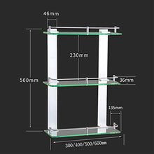 Ghelf Scaffale per stoccaggio Spazio in Alluminio Triplo ripiano in Vetro a Parete in Alluminio e Vetro Bagno Organizer Shelf Bathroom Square Doccia Doccia Organizzatore Rack Anodizing Bagno Scaffali