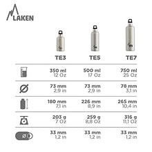 Laken Futura Thermo Borraccia, Bottiglia d'Acqua Isolamento Sottovuoto Acciaio Inossidabile, Bocca Stretta, Giallo, 750 ml