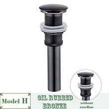 SHDJYR Scarico per lavabo in Ottone Massiccio per lavabo con/Senza troppopieno Accessori da Bagno Neri/cromati/Oro/sfregati ad Olio Senza troppopieno