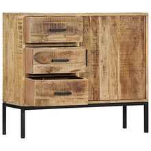 vidaXL Legno Massello di Mango Credenza Rialzata con 3 Cassetti 1 Armadietto Stile Rustico Raffinata Resistente Buffet Madia Mobile Cucina 88x30x71 cm