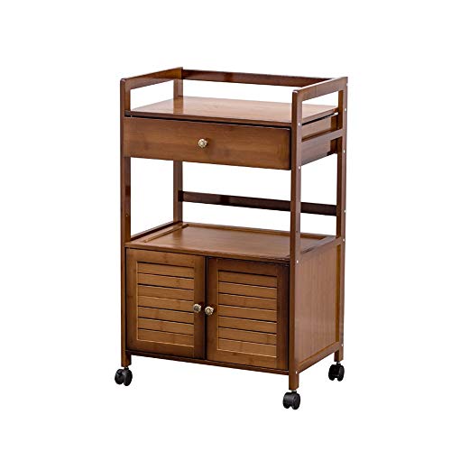 ChangDe Quattro Ruote Portatile Strumento di archiviazione Carrello Passeggino Porta bambù Mobile conveniente Grande capacità for Cucina Soggiorno 2 Ufficio Utility Cart (Color : B)