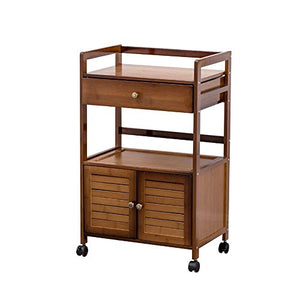ChangDe Quattro Ruote Portatile Strumento di archiviazione Carrello Passeggino Porta bambù Mobile conveniente Grande capacità for Cucina Soggiorno 2 Ufficio Utility Cart (Color : B)
