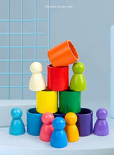 Tisi - Giocattolo educativo per bambini e bambini, in legno, motivo: arcobaleno e cerchio