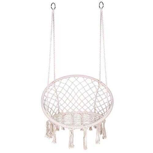 SHUAISHUAI Nordic Hammock Sedia Swing Swing Rope Outdoor Giardino da Giardino Interno Sedile Rotondo per Bambini Adulto Swinging Single Single Chair Hammock Installazione Facile