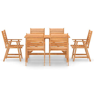 vidaXL Set da Pranzo da Giardino 7 pz in Legno Massello di Acacia