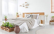 Baroni Home Comodino in stile shabby chic bianco con due cassetti e un ripiano, Comodino in legno mdf decorato con pomelli a rosa in resina. Dimensioni: 37x26x70 cm
