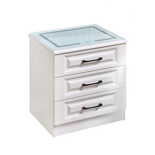 HBIAO Comodino Comodino Intelligente Comodino Camera da Letto Casa Bianco Semplice Moderno Ricaricabile Piccolo Armadio Comodino,B