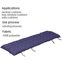 Cuasting, cuscino per sedia da sole, tappetino per mobili da giardino, spesso imbottito, per viaggi, vacanze, interni ed esterni (155,2 x 48 x 7,9 cm, blu navy)