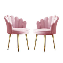 LIUD Sedie di 2 Sedie Sgabello per Tavolo da Trucco con Schienale a Petalo Sedia da Reception Sedia in Stile Nordico Adatta per Soggiorno Sala da Pranzo Pouf Rosa/Altezza Seduta 47 Cm