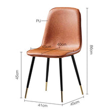 CJHOME Toilette Vanity Sgabello, Sgabello per Il Trucco, Sedia da Pranzo per la casa, Gambe in Metallo, Superficie in PU, Sedia da scrivania con Schienale, 41x45x86cm,E