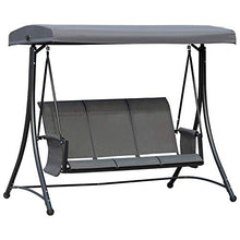 giordano shop Dondolo 3 Posti da Giardino 196x128x172 cm in Metallo e Textilene Grigio Scuro