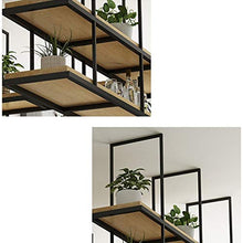 Porta bottiglie da vino Mensola a soffitto a 2 livelli Portabottiglie in legno retrò Scaffale decorativo a sospensione LOFT Mobile pensile industriale multifunzionale in ferro battuto per Ristorante/