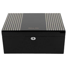 Porta Humidor per sigari, portasigari in legno elegante da viaggio portatile Scatola per sigari di grande capacità con umidificatore, vassoio di cedro rimovibile, contiene 120 sigari (nero)