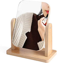 Specchio da toeletta in legno Specchio da scrivania rettangolare Specchio da tavolo portatile Specchio per il trucco Specchio da bagno da viaggio per studenti Ragazze da donna Bagno da barba Make Up S