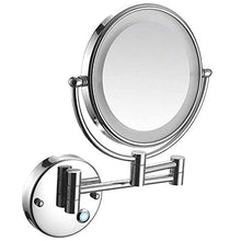 HGXC Specchio da Barba con Touch Screen ingranditore Specchio da Bagno Rotondo a Doppia Faccia Specchio cosmetico allungabile Girevole