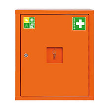 SÖHNGEN - Armadietto di pronto soccorso, a norma DIN 13169, a 1 anta, arancione segnaletico, 560 x 490 x 200 mm, senza contenuto, farmacia, farmacia, armadietto per medicinali