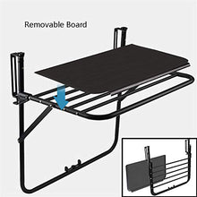 Regolabile in altezza, Ringhiera Tabella Telaio con scheda staccabile Tavolo di coperta Balcone pieghevole per patio, giardino, Deck (Nero),B