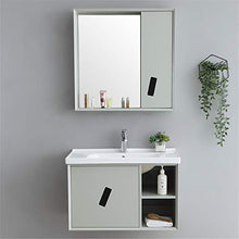 Set di Mobiletti Specchio e Lavabo Simple Mirror Armadietto per Mobile da Bagno Combinazione Moderna Legno massello di Legno Armadio con Lavaggio in Ceramica lavabo vanità