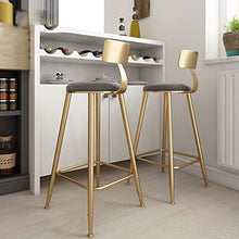 YS Sedia Sgabello da Bar Sedile Bar, Ferro Arte Tempo Libero Moda Nordica Pranzo a Casa Stile Industriale Alto per Ristorante Sweet Shop Cafe,Grigio,68Vm