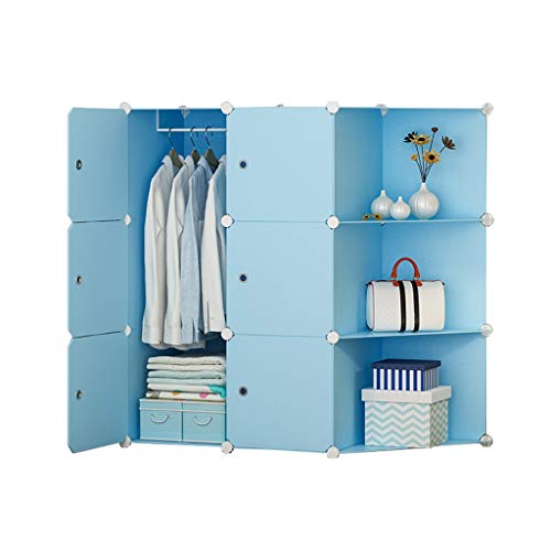 Locker 3-Gitter Armadio Armadio D'attaccatura Dell'organizzatore di Plastica 6-Porta Angolo Scaffali Abbigliamento Home Camera Blu 111X47X111CM MUMUJIN
