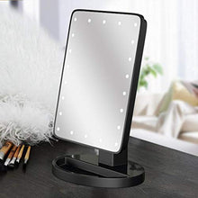 Specchio per Il Trucco con luminosita Regolabile con Touch Screen Con lente d'ingrandimento 10X, 22 LED Rotazione 180° Specchi da Tavolo Specchio con Luce LED Adatto per camera da letto, bagno